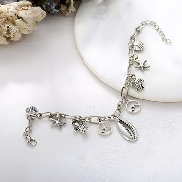 Charm Bracelet of the Sea 18K White Gold Plated